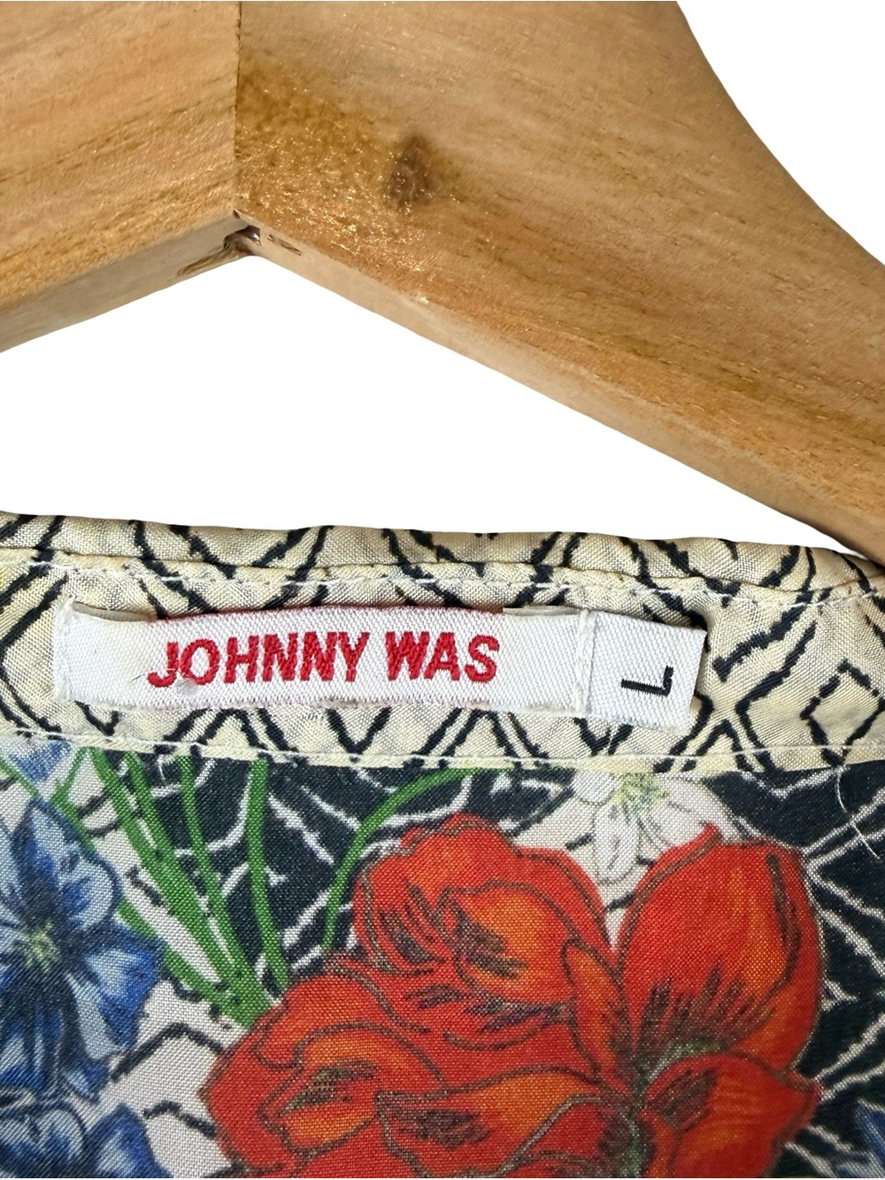 Johnny Was Babette Nesting Dolls 100% Silk Blouse Top Tunic L OVERSIZED - Picture 7 of 8